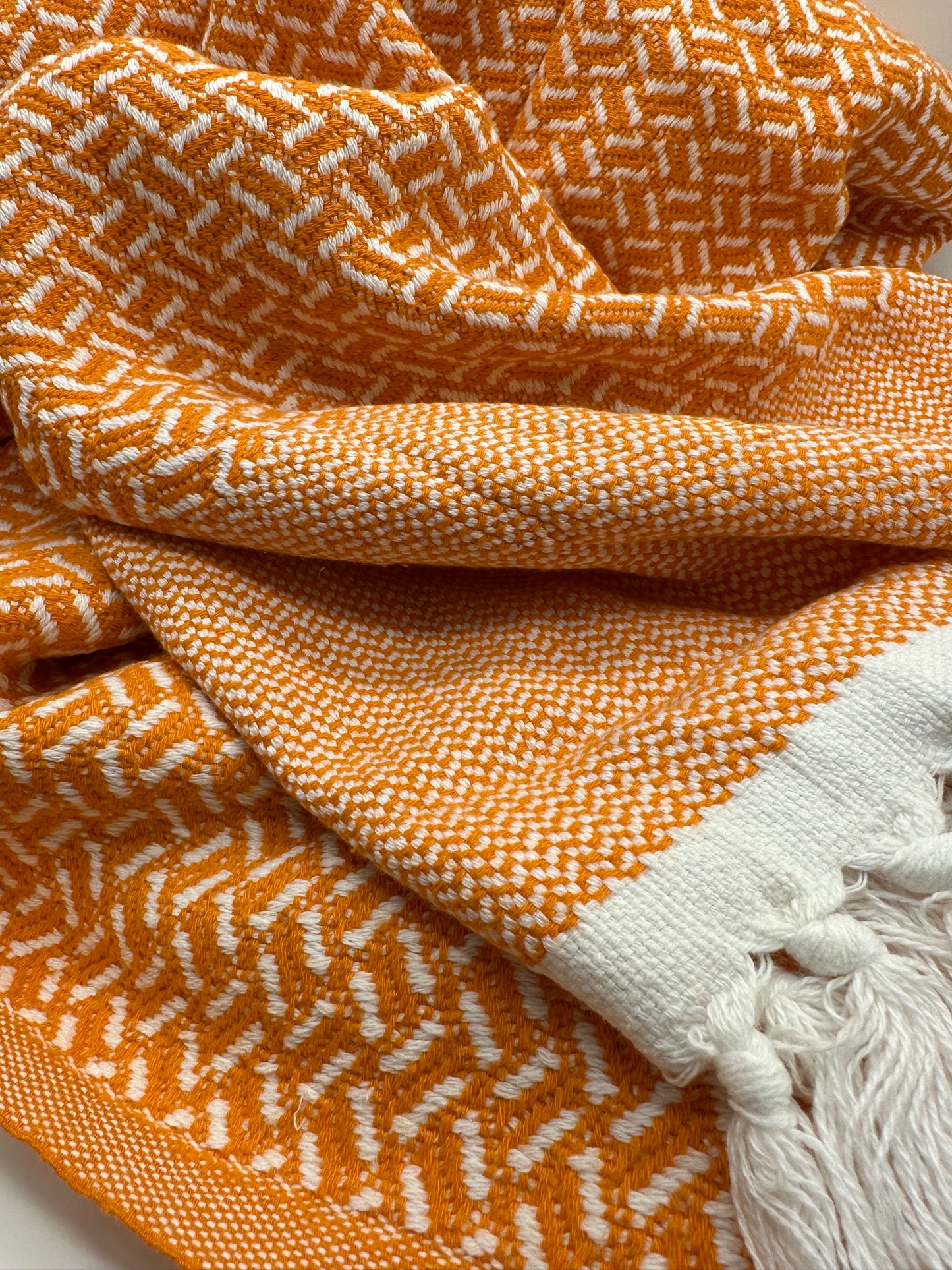 Flat Weave Turkish Towel - Herringbone Pattern
