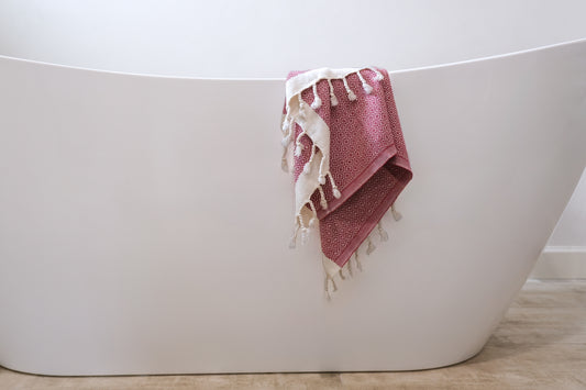 Flat Weave Turkish Hand Towel - Baklava Pattern