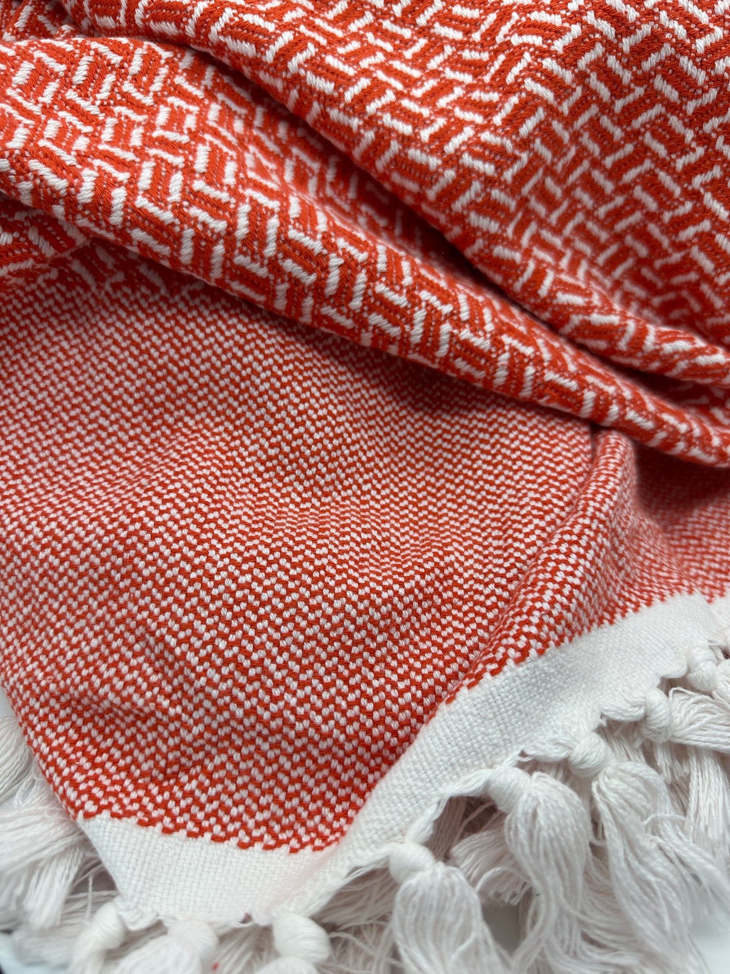 Flat Weave Turkish Towel - Herringbone Pattern