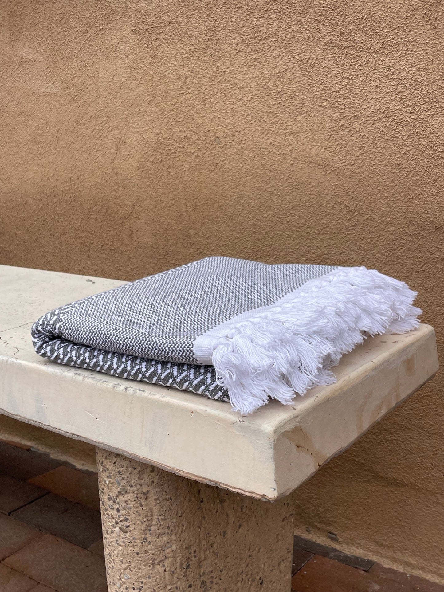 Flat Weave Turkish Towel - Herringbone Pattern