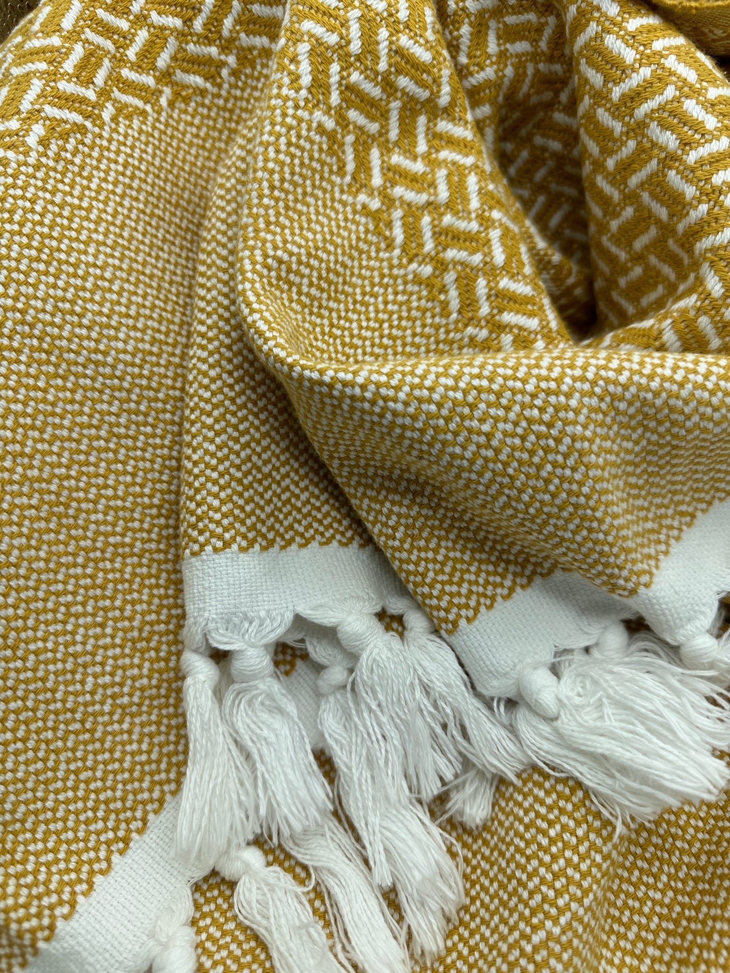 Flat Weave Turkish Towel - Herringbone Pattern