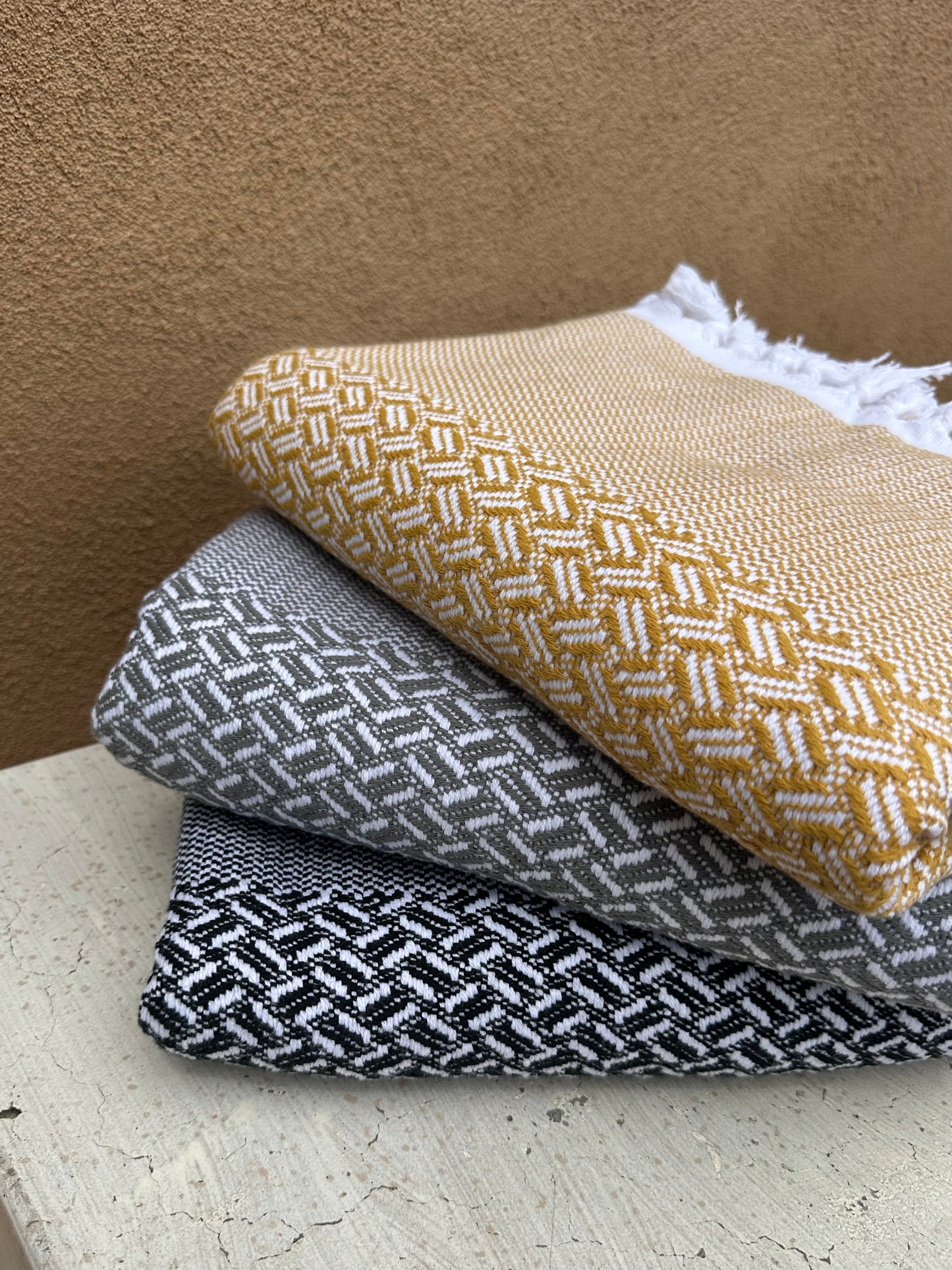 Flat Weave Turkish Towel - Herringbone Pattern