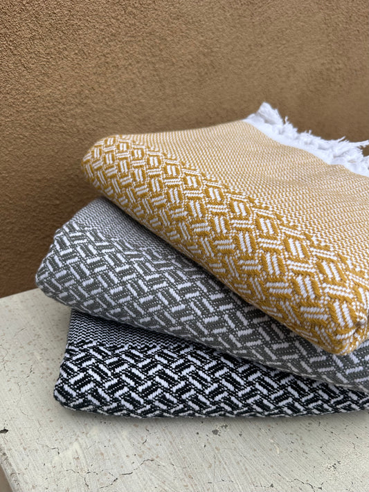 Flat Weave Turkish Towel - Herringbone Pattern