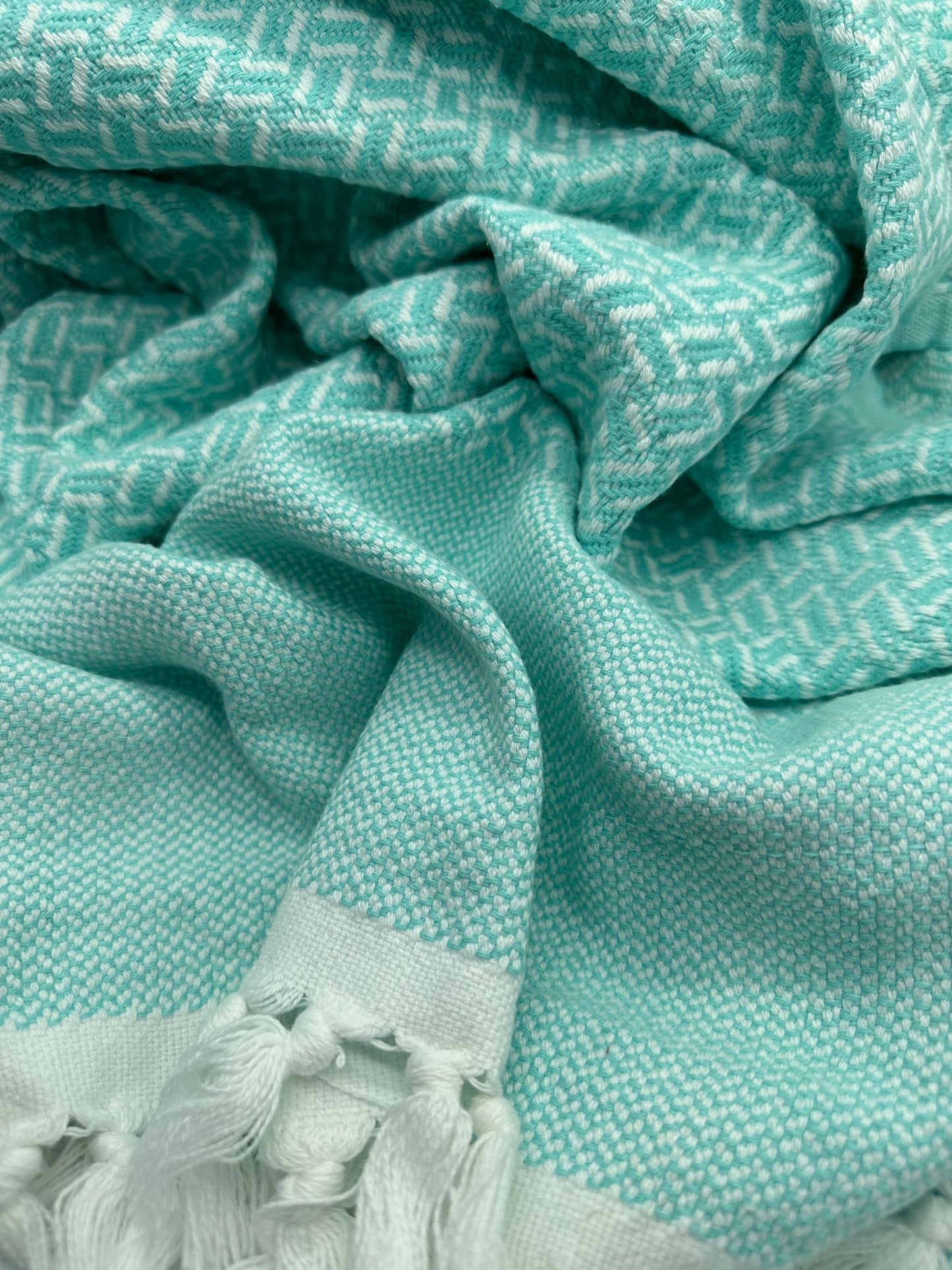 Flat Weave Turkish Towel - Herringbone Pattern