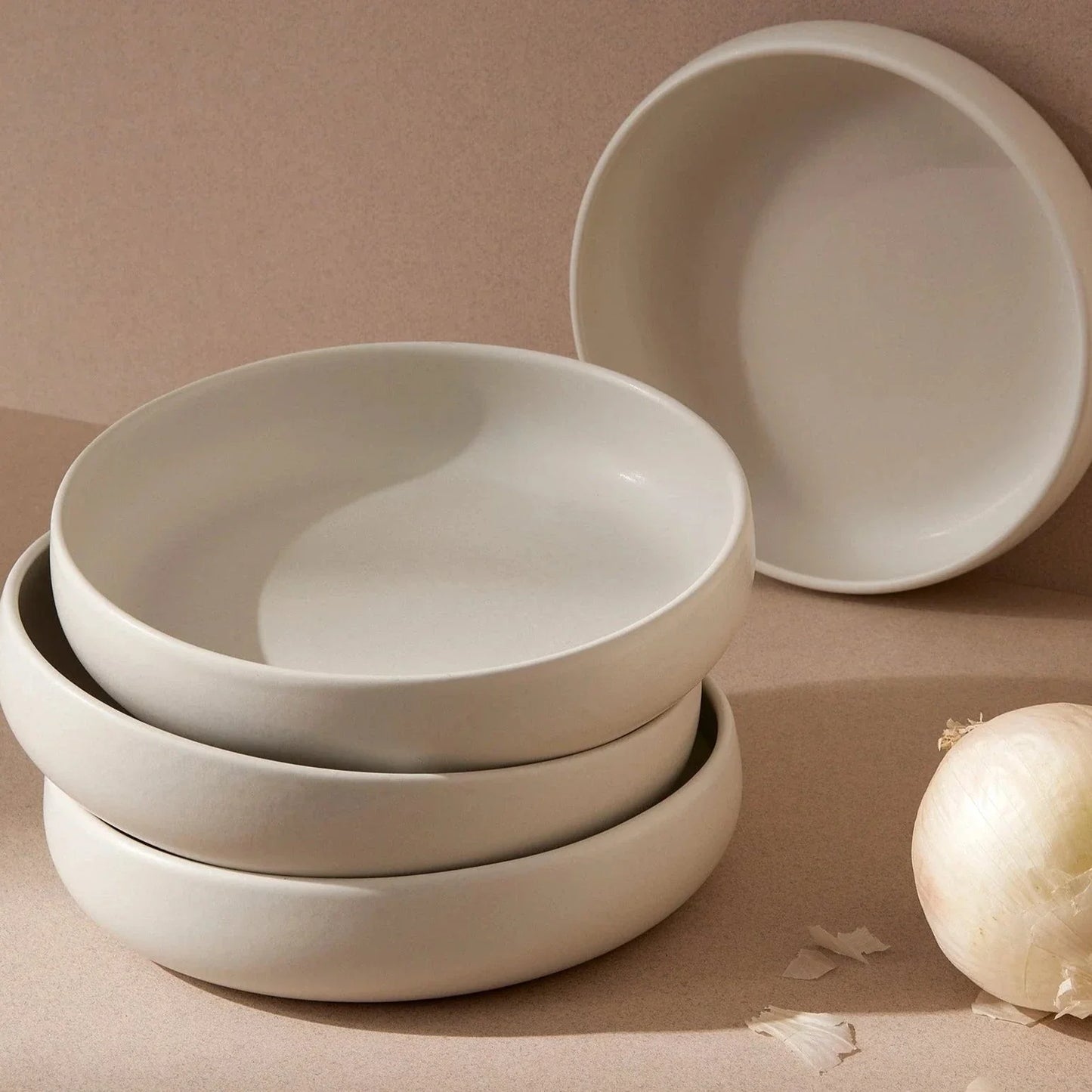 S/4 Tunisian Pasta Bowl - Matte White