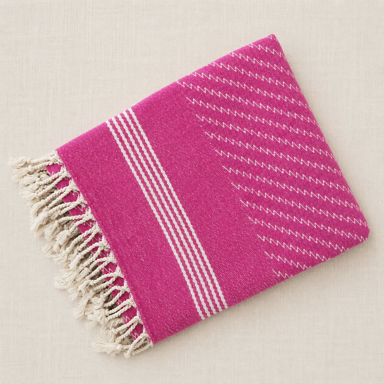 Body Towel (Flat Weave): Lightning Pattern