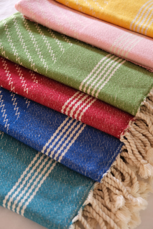 Flat Weave Turkish Hand Towel - Lightning Pattern