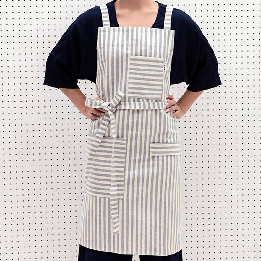 Striped Crossback Bib Apron